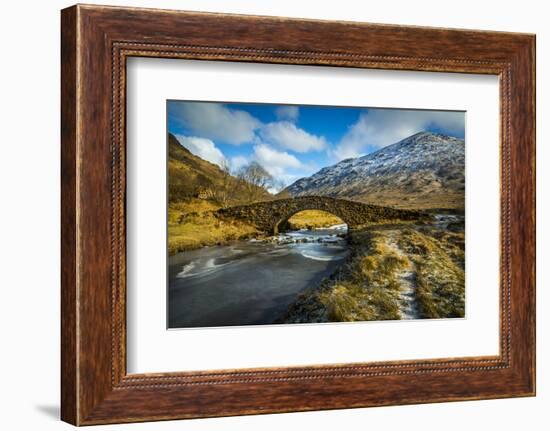 View of mountains and Cattle Bridge in winter-Frank Fell-Framed Photographic Print