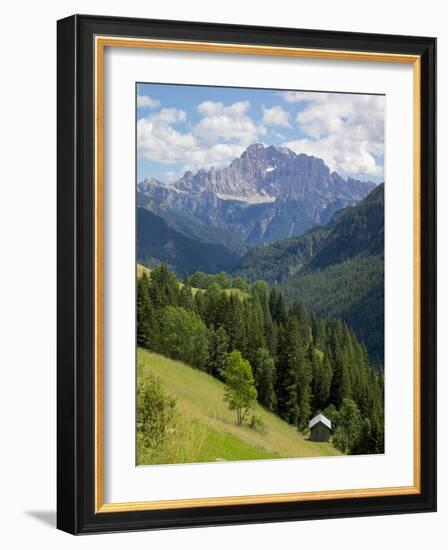 View of Mountains, La Plie Pieve, Belluno Province, Dolomites, Italy, Europe-Frank Fell-Framed Photographic Print