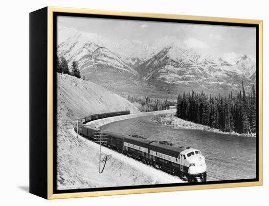 View of Moving Train-null-Framed Premier Image Canvas