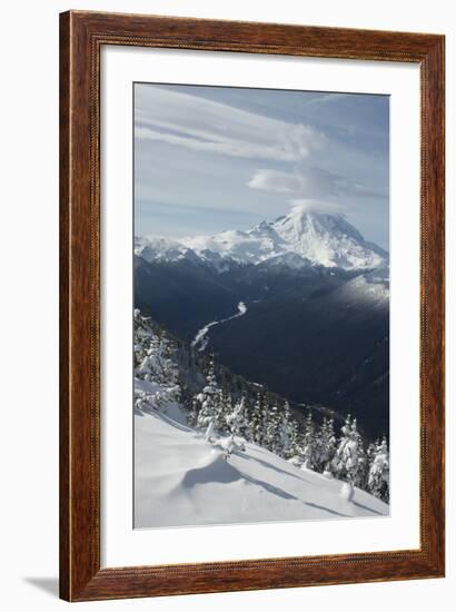 View of Mt. Rainier and White River from Crystal Mountain, Washington, USA-Merrill Images-Framed Photographic Print