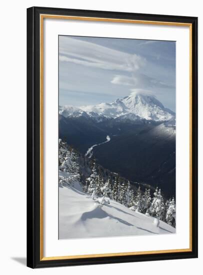 View of Mt. Rainier and White River from Crystal Mountain, Washington, USA-Merrill Images-Framed Photographic Print