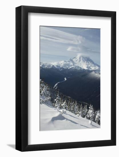 View of Mt. Rainier and White River from Crystal Mountain, Washington, USA-Merrill Images-Framed Photographic Print