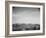 View Of Mts Desert Shrubs Highlighted Fgnd, Death Valley National Monument, California 1933-1942-Ansel Adams-Framed Art Print