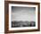 View Of Mts Desert Shrubs Highlighted Fgnd, Death Valley National Monument, California 1933-1942-Ansel Adams-Framed Art Print