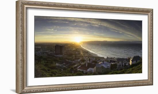 View of Muizenberg Beach at sunrise, Cape Town, Western Cape, South Africa, Africa-Ian Trower-Framed Photographic Print