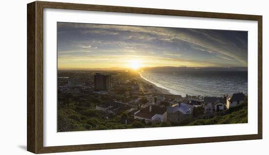 View of Muizenberg Beach at sunrise, Cape Town, Western Cape, South Africa, Africa-Ian Trower-Framed Photographic Print