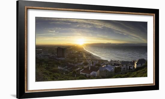 View of Muizenberg Beach at sunrise, Cape Town, Western Cape, South Africa, Africa-Ian Trower-Framed Photographic Print