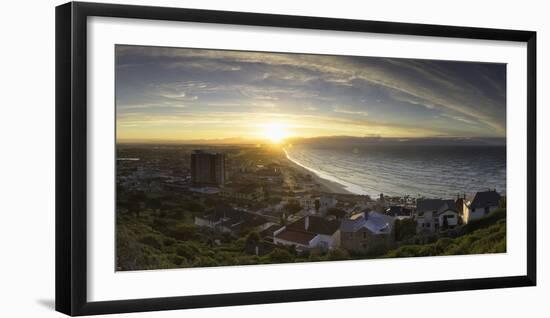 View of Muizenberg Beach at sunrise, Cape Town, Western Cape, South Africa, Africa-Ian Trower-Framed Photographic Print