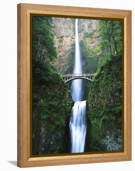 View of Multnomah Falls in Columbia Gorge, Oregon, USA-Walter Bibikow-Framed Premier Image Canvas