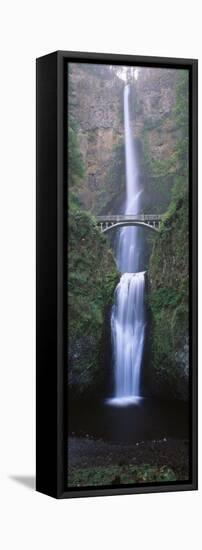 View of Multnomah Falls in Columbia Gorge, Oregon, USA-Walter Bibikow-Framed Premier Image Canvas