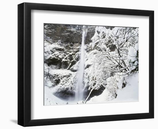 View of Multonmah Falls in Winter, Columbia Gorge Scenic Area, Oregon, USA-Stuart Westmorland-Framed Photographic Print