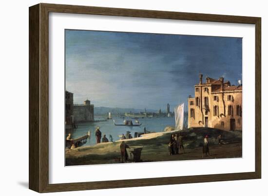 View of Murano from the Island San Pietro Di Castello, 18th Century-Canaletto-Framed Giclee Print