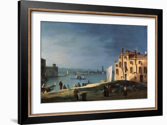 View of Murano from the Island San Pietro Di Castello, 18th Century-Canaletto-Framed Giclee Print