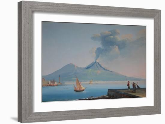View of Naples Bay with Mount Vesuvius-null-Framed Giclee Print