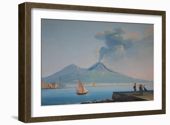 View of Naples Bay with Mount Vesuvius-null-Framed Giclee Print