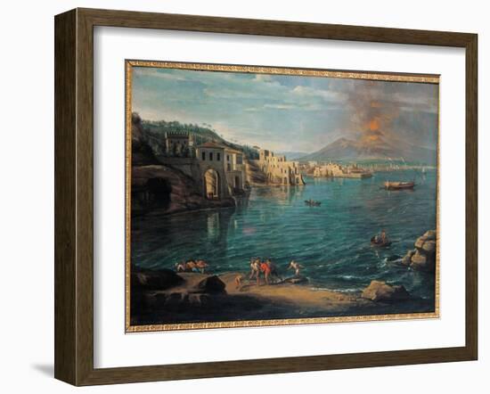 View of Naples from Posillipo, by Gaspar Van Wittel known as Gaspare Vanvitelli,-Gaspar Van Wittel-Framed Art Print