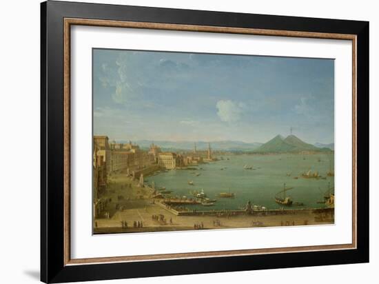 View of Naples from the Bay with Mt. Vesuvius-Antonio Joli-Framed Giclee Print