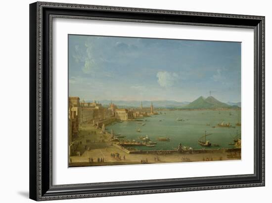 View of Naples from the Bay with Mt. Vesuvius-Antonio Joli-Framed Giclee Print