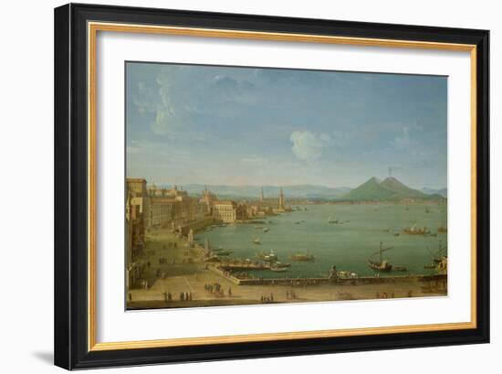 View of Naples from the Bay with Mt. Vesuvius-Antonio Joli-Framed Giclee Print