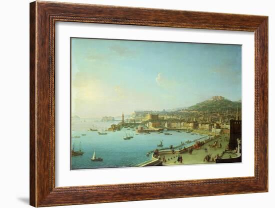 View of Naples with the Castel Nuovo-Antonio Joli-Framed Giclee Print