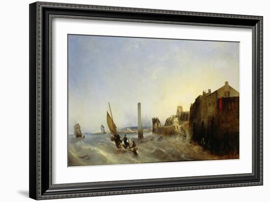 View of Napoleon Quay at Cherbourg, 1838-Jean Louis Petit-Framed Giclee Print