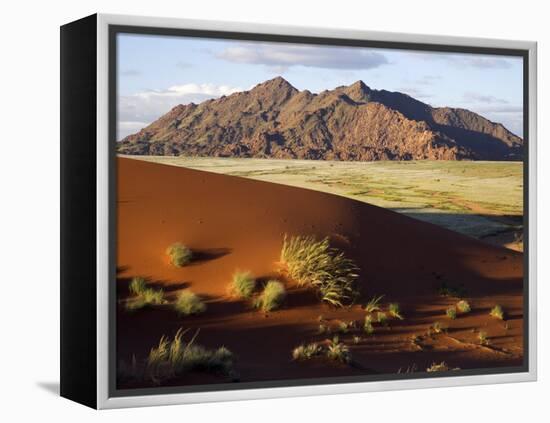 View of Naukluft Mountains from Elim Dune Near Sesriem in Namib-Naukluft National Park, Namibia-Julian Love-Framed Premier Image Canvas