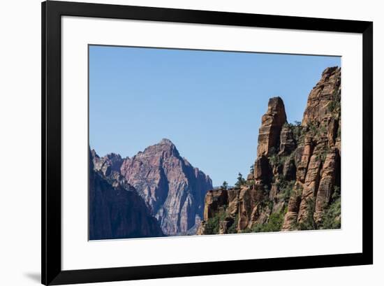 View of Navajo sandstone formations from Angel's Landing Trail in Zion National Park, Utah, United -Michael Nolan-Framed Photographic Print