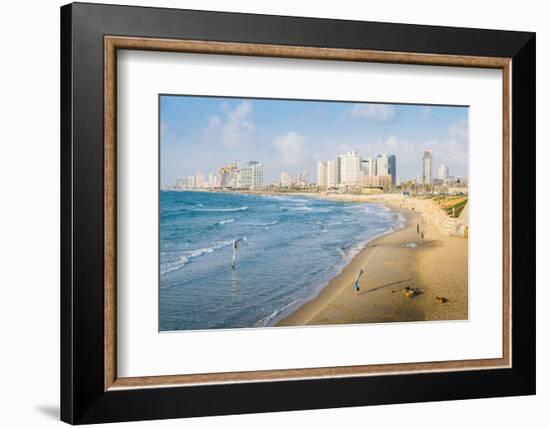 View of Neve Tzedek district skyline and Mediterranean in the evening, Tel Aviv, Israel, Middle Eas-Alexandre Rotenberg-Framed Photographic Print