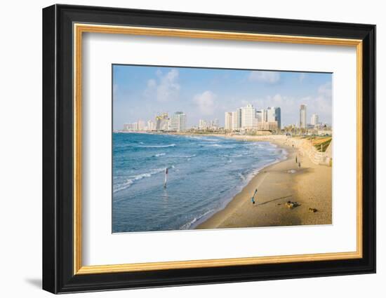 View of Neve Tzedek district skyline and Mediterranean in the evening, Tel Aviv, Israel, Middle Eas-Alexandre Rotenberg-Framed Photographic Print