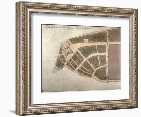 View of New Amsterdam, Costello Plan, 1660-Jacques Cortelyou-Framed Giclee Print