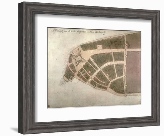 View of New Amsterdam, Costello Plan, 1660-Jacques Cortelyou-Framed Giclee Print