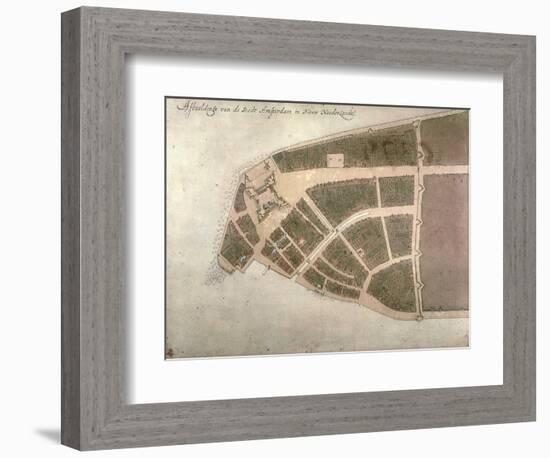 View of New Amsterdam, Costello Plan, 1660-Jacques Cortelyou-Framed Giclee Print