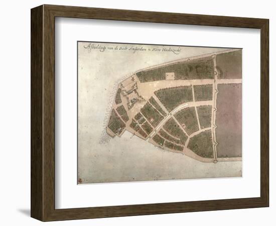 View of New Amsterdam, Costello Plan, 1660-Jacques Cortelyou-Framed Giclee Print