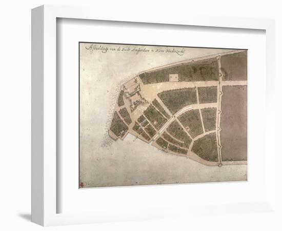 View of New Amsterdam, Costello Plan, 1660-Jacques Cortelyou-Framed Giclee Print