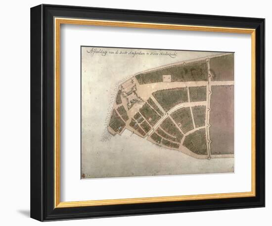 View of New Amsterdam, Costello Plan, 1660-Jacques Cortelyou-Framed Giclee Print