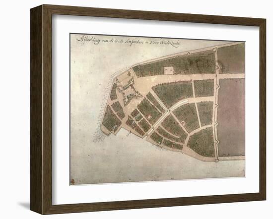 View of New Amsterdam, Costello Plan, 1660-Jacques Cortelyou-Framed Giclee Print