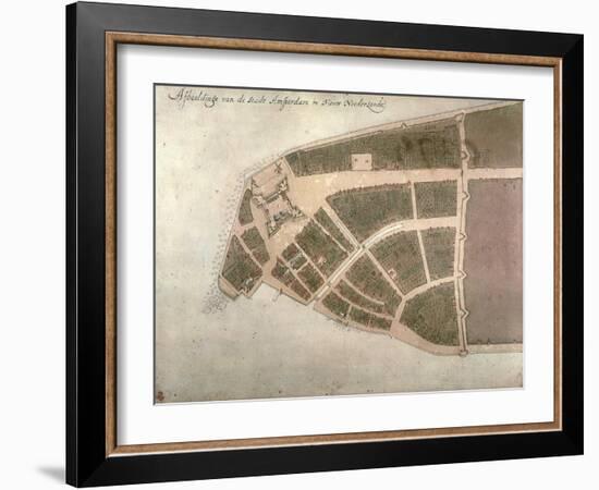 View of New Amsterdam, Costello Plan, 1660-Jacques Cortelyou-Framed Giclee Print