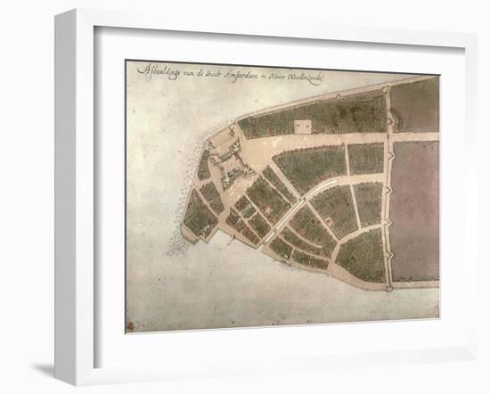 View of New Amsterdam, Costello Plan, 1660-Jacques Cortelyou-Framed Giclee Print