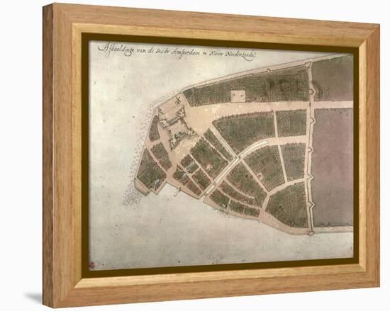 View of New Amsterdam, Costello Plan, 1660-Jacques Cortelyou-Framed Premier Image Canvas