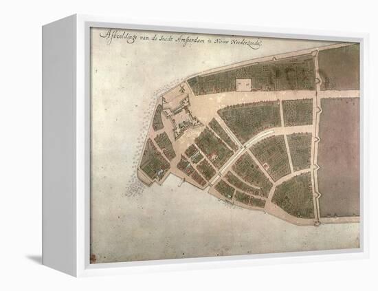 View of New Amsterdam, Costello Plan, 1660-Jacques Cortelyou-Framed Premier Image Canvas