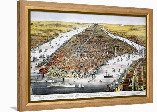 View of New York, 1876-Currier & Ives-Framed Premier Image Canvas