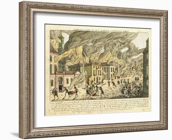 View of New York During the Great Fire of 1776; Representation Du Fue Terrible a Nouvelle York-Franz Xavier Habermann-Framed Giclee Print