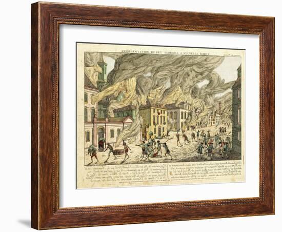 View of New York During the Great Fire of 1776; Representation Du Fue Terrible a Nouvelle York-Franz Xavier Habermann-Framed Giclee Print