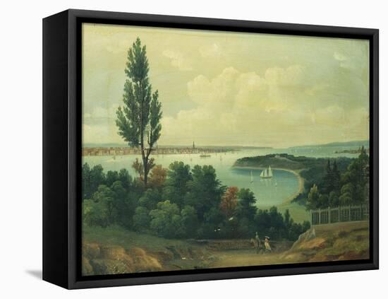 View of New York from New Jersey-John Bachman-Framed Premier Image Canvas