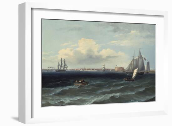 View of New York Harbor-Thomas Birch-Framed Giclee Print