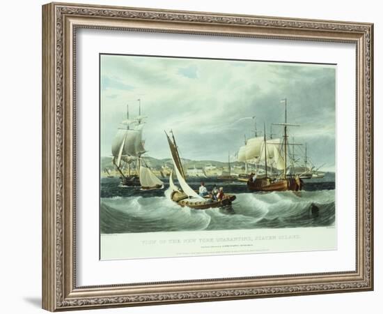 View of New York Quarantine, Staten Island, 1833-John Bachman-Framed Giclee Print