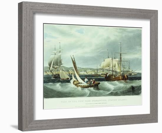 View of New York Quarantine, Staten Island, 1833-John Bachman-Framed Giclee Print