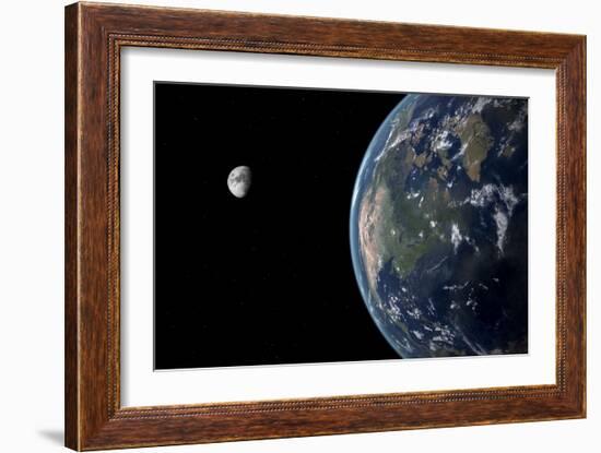 View of North America with Rise in Sea Level 330 Feet Above Average-null-Framed Art Print