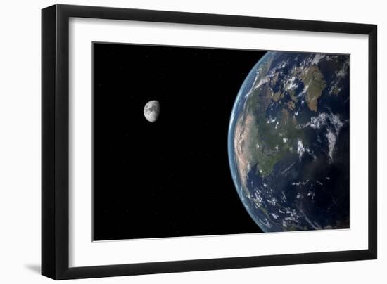 View of North America with Rise in Sea Level 330 Feet Above Average-null-Framed Art Print