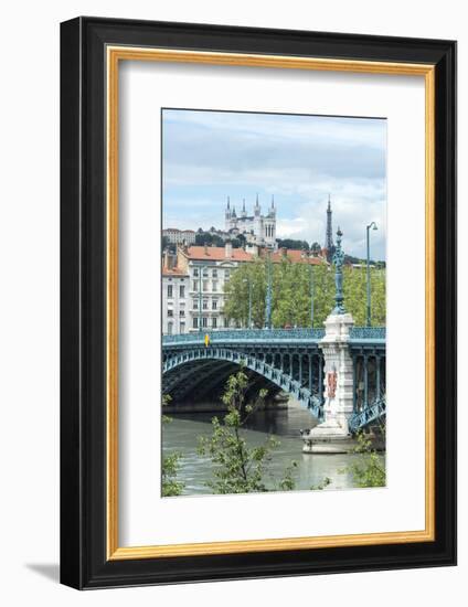 View of Notre Dame de Fourviere, University Bridge, Lyon, France-Jim Engelbrecht-Framed Photographic Print